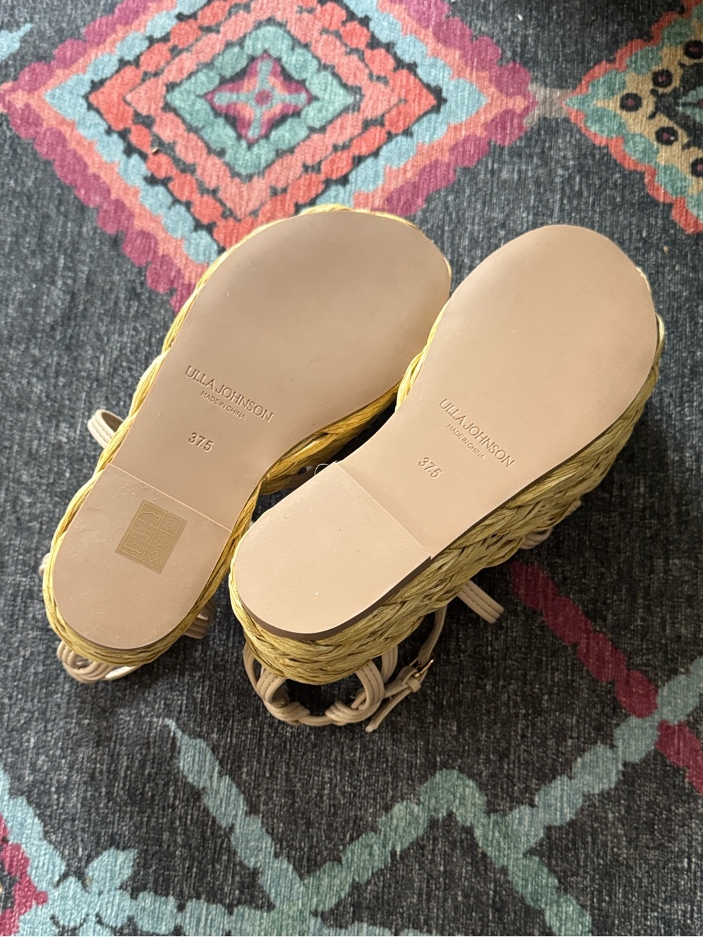 Ulla Johnson Viola Knotted Leather Platform Sandals Cream Size 7.5 (EU 37.5) - Picture 10 of 11
